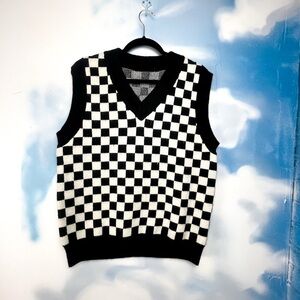 Checkerboard sweater vest